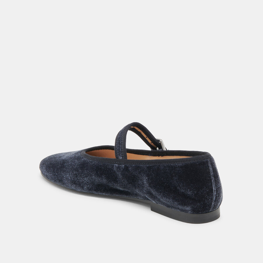 ballerine roslyn in velluto blu polvere