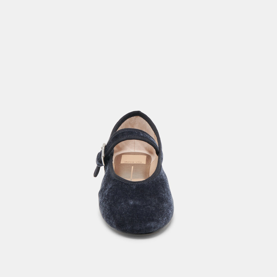 ballerine roslyn in velluto blu polvere