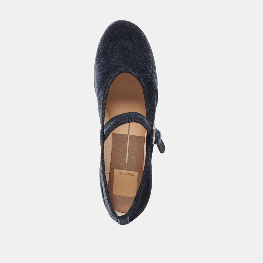 ballerine roslyn in velluto blu polvere