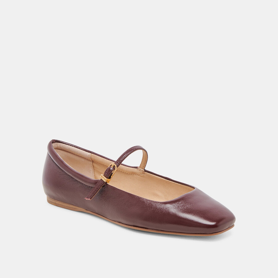 ballerine reyes in vernice stropicciata color mirtillo