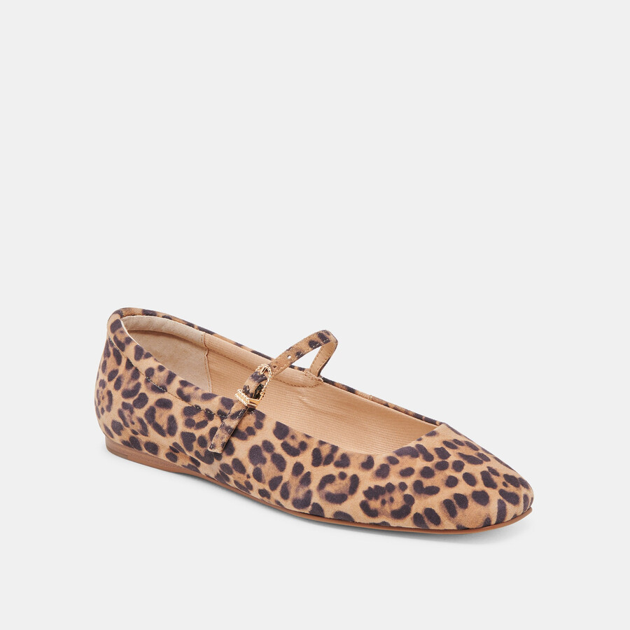 ballerine reyes in pelle scamosciata leopardata scura