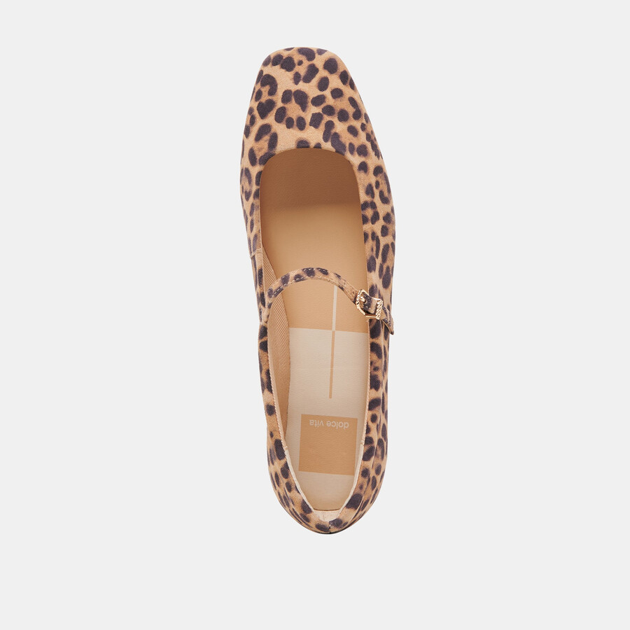 ballerine reyes in pelle scamosciata leopardata scura