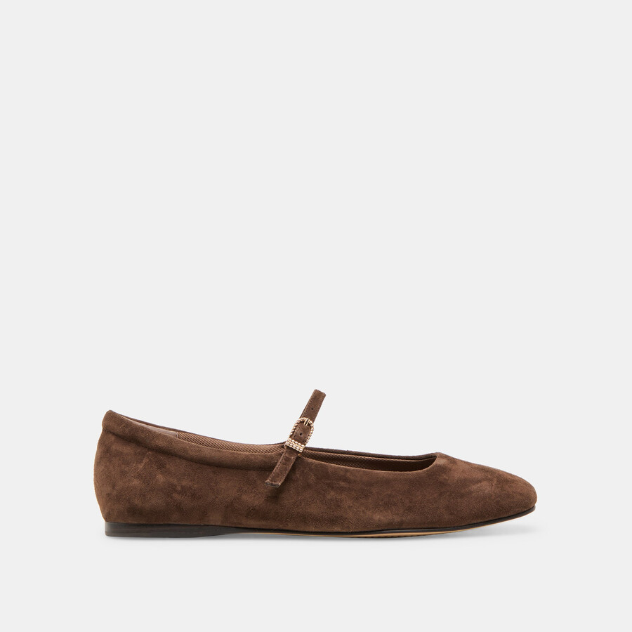 ballerine reyes in pelle scamosciata marrone scuro
