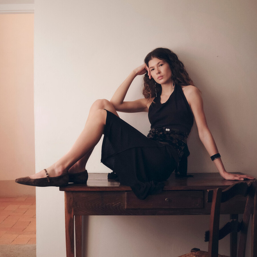 ballerine reyes in pelle scamosciata marrone scuro