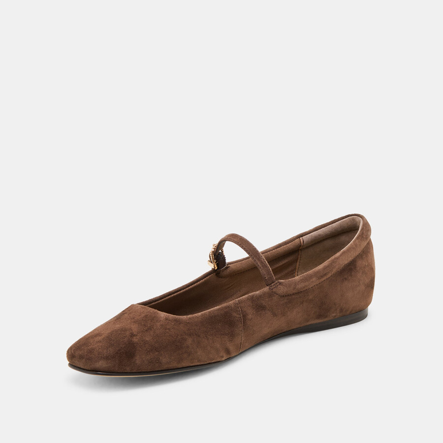 ballerine reyes in pelle scamosciata marrone scuro