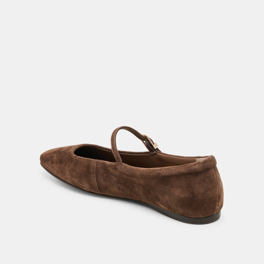 ballerine reyes in pelle scamosciata marrone scuro