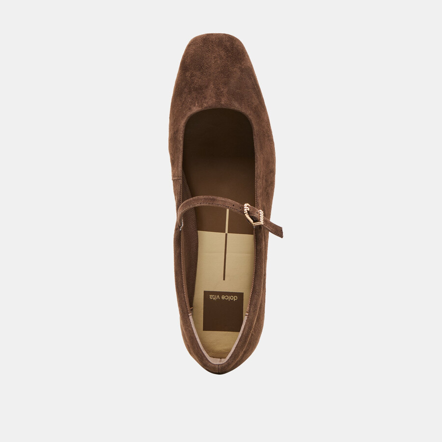 ballerine reyes in pelle scamosciata marrone scuro
