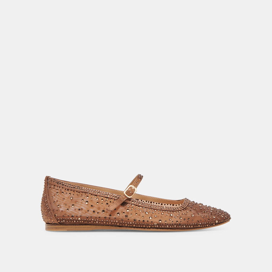 ballerine reyes crystal in maglia marrone medio