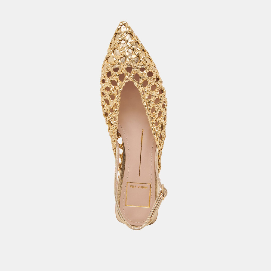 cyndi flats gold woven