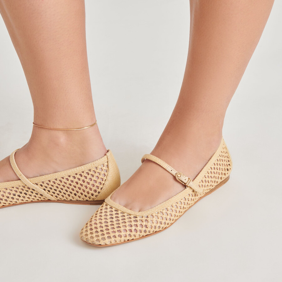 ballerine reyes lt natural woven rafia