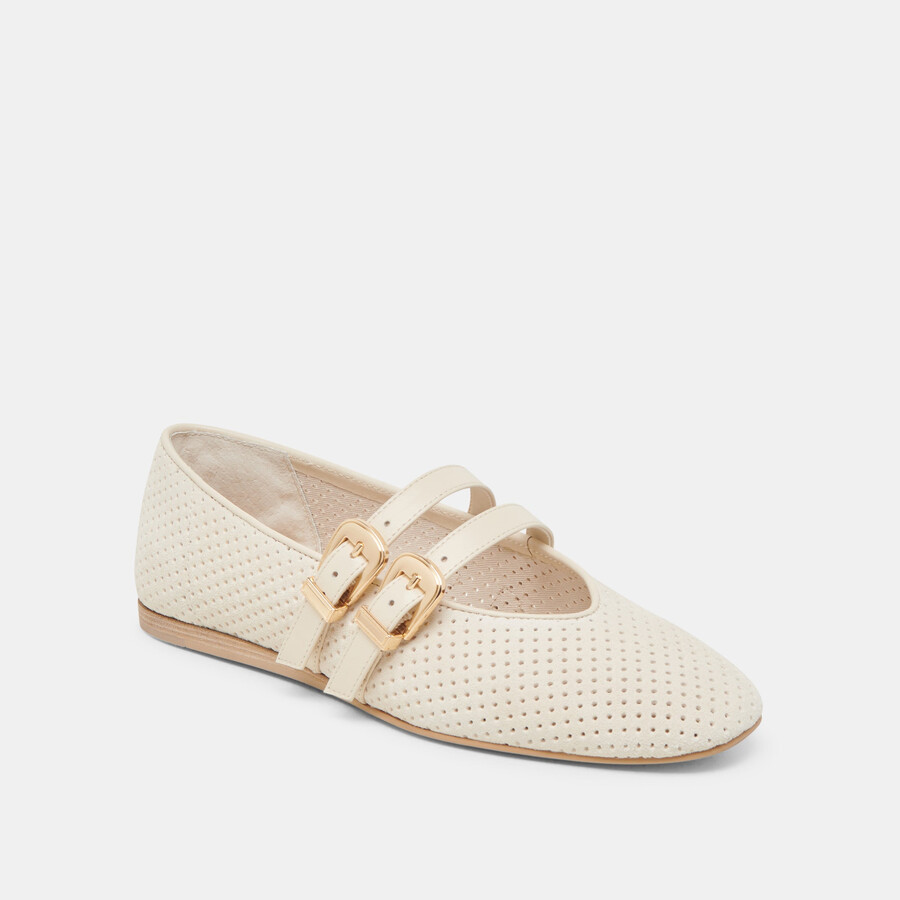 ballerine baylee in pelle scamosciata perforata
