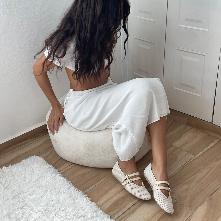 ballerine baylee in pelle scamosciata perforata