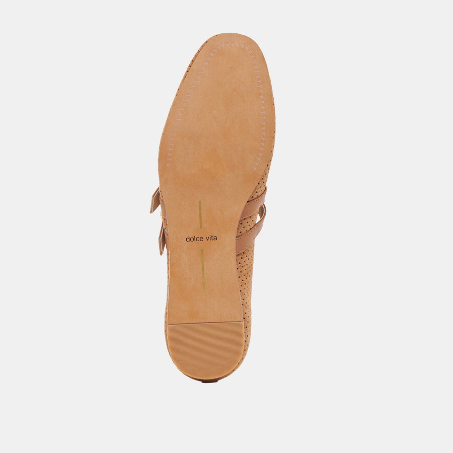 ballerine baylee in pelle scamosciata perforata color pecan