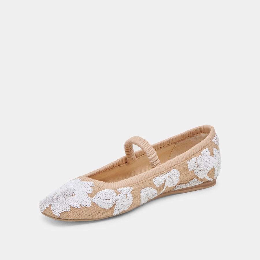 ballerine rhodie con paillettes multicolor naturali e floreali