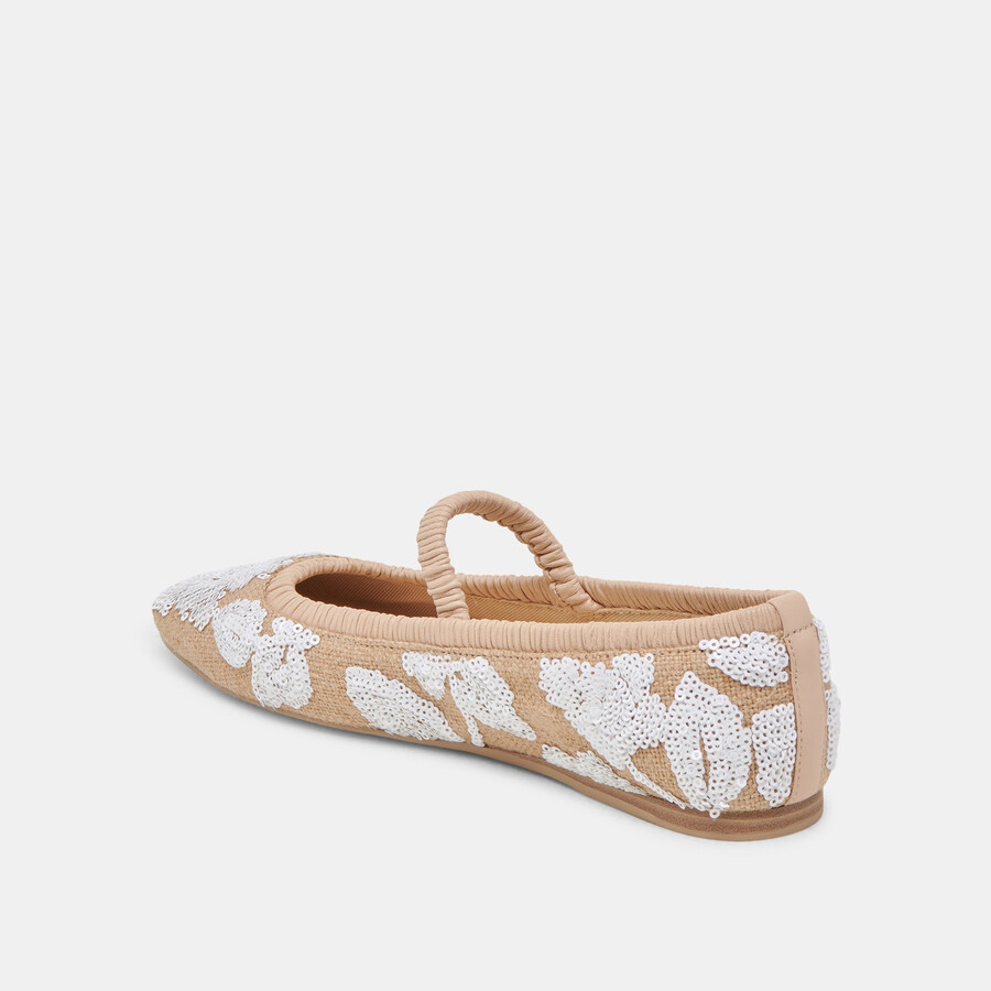 ballerine rhodie con paillettes multicolor naturali e floreali