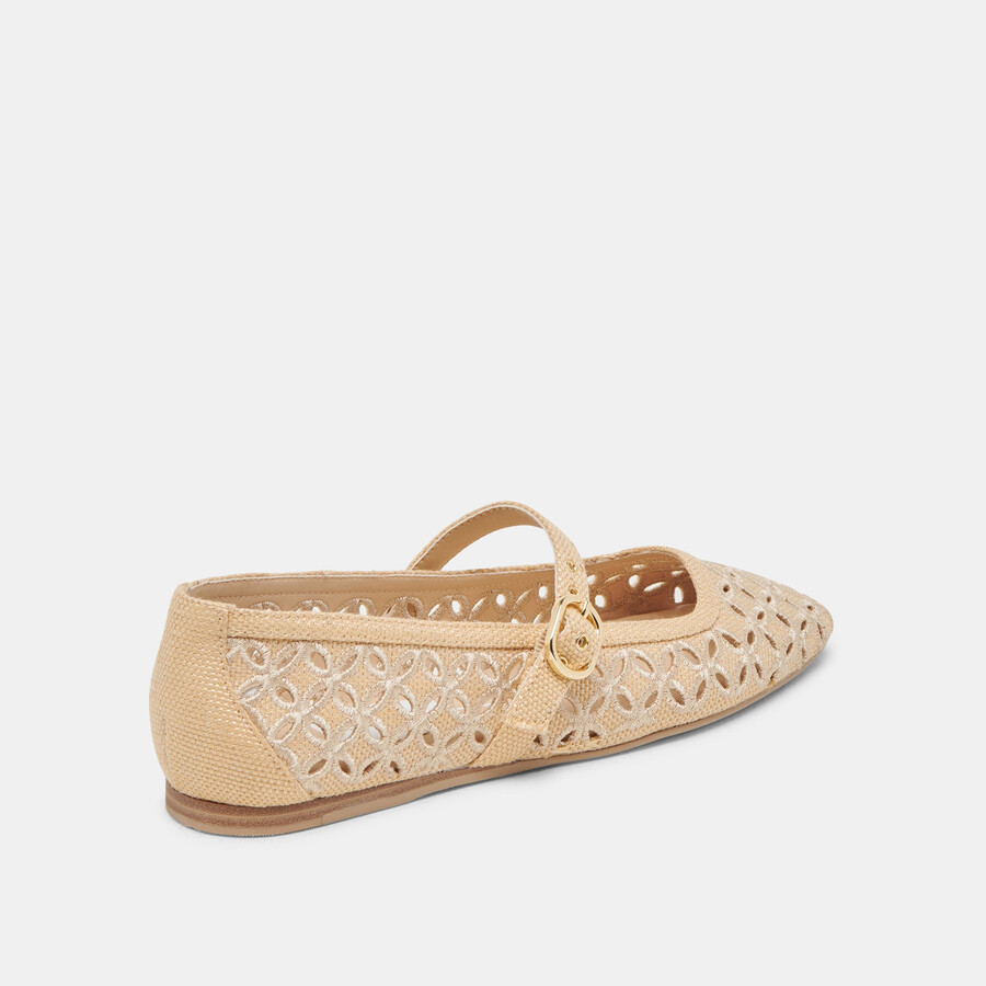 ballerine rodni eyelet perf lt natural woven rafia