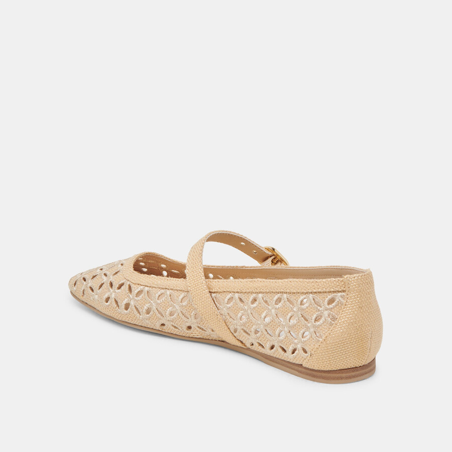 ballerine rodni eyelet perf lt natural woven rafia