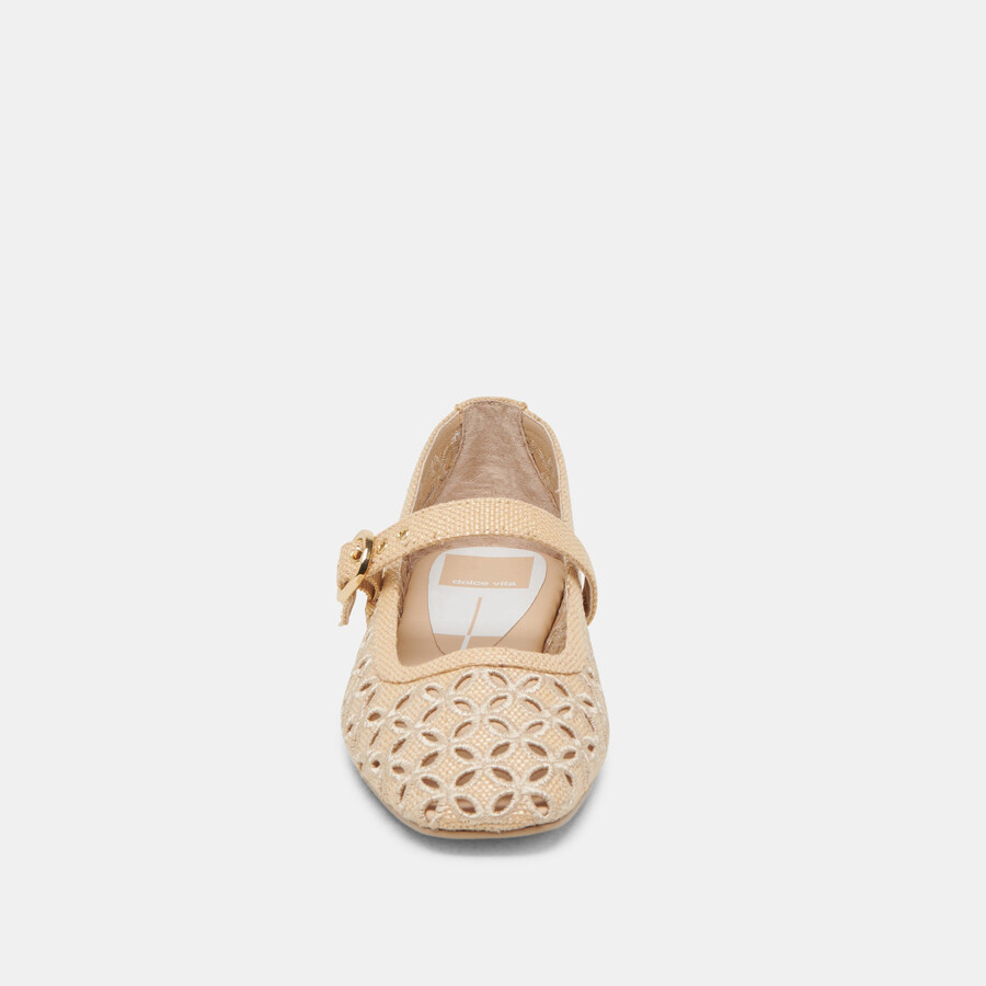 ballerine rodni eyelet perf lt natural woven rafia