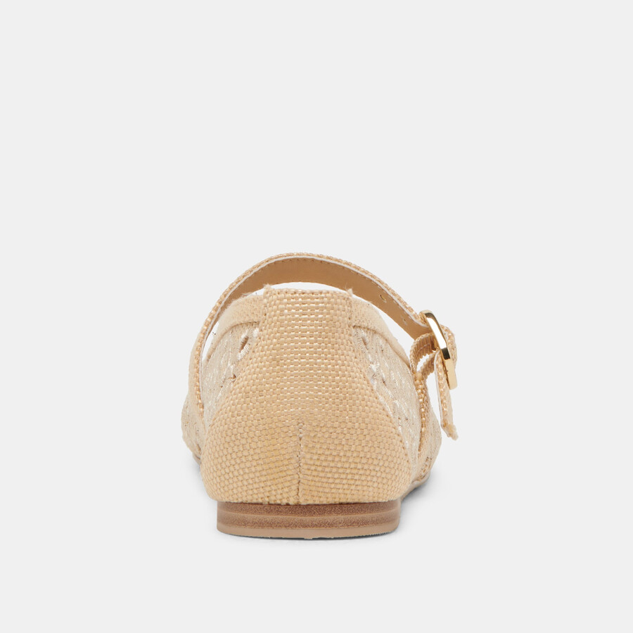 ballerine rodni eyelet perf lt natural woven rafia