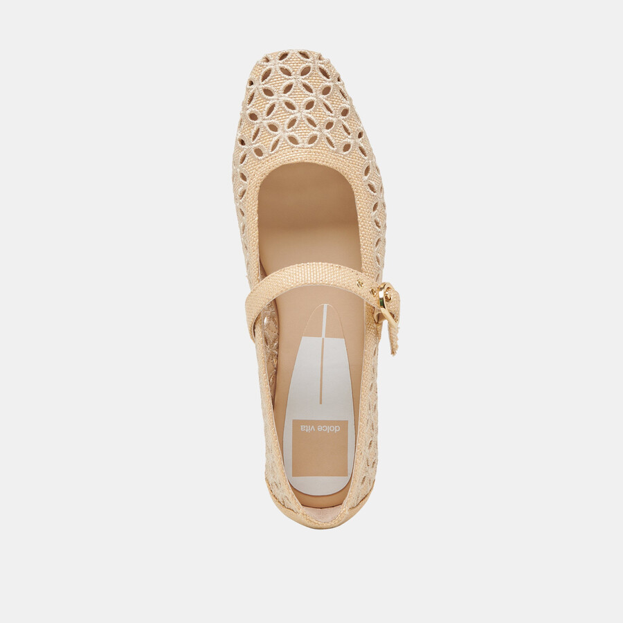 ballerine rodni eyelet perf lt natural woven rafia