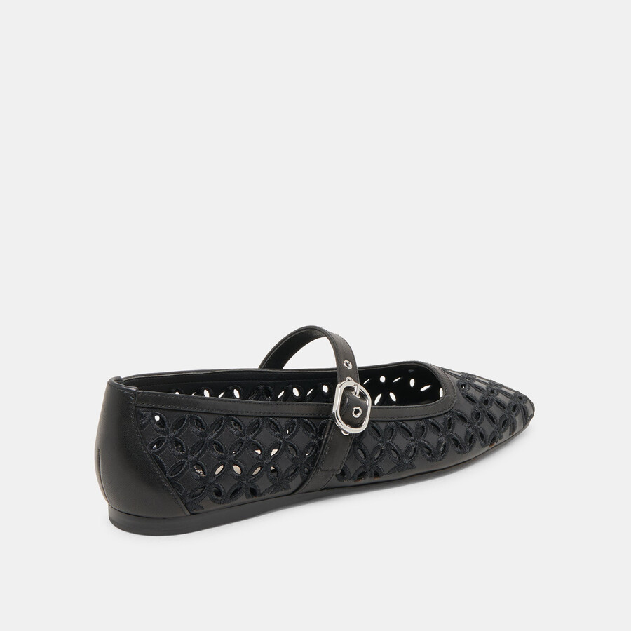 ballerine rodni eyelet perf in pelle nera