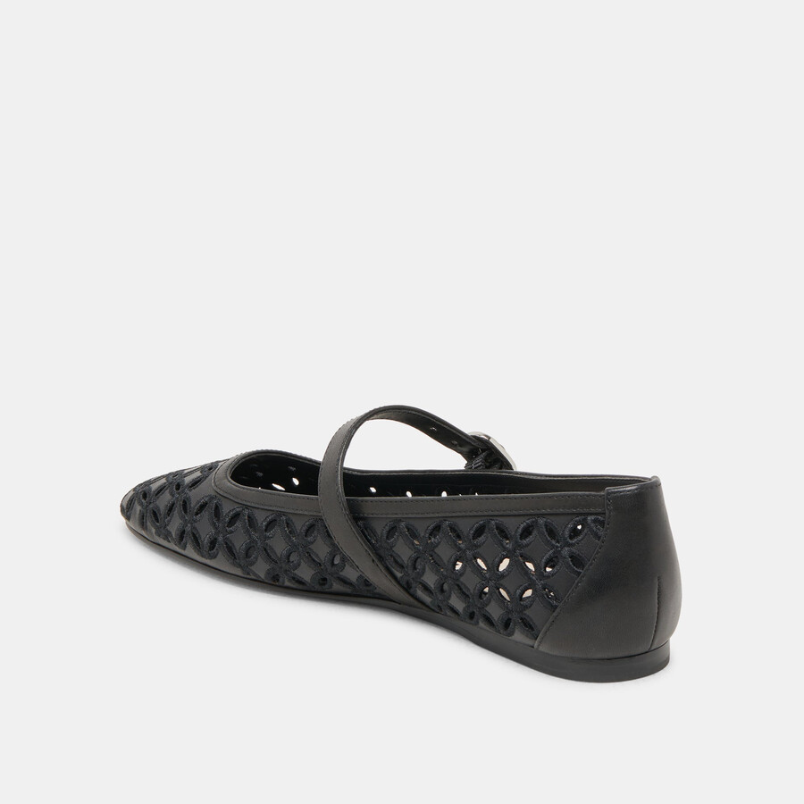 ballerine rodni eyelet perf in pelle nera