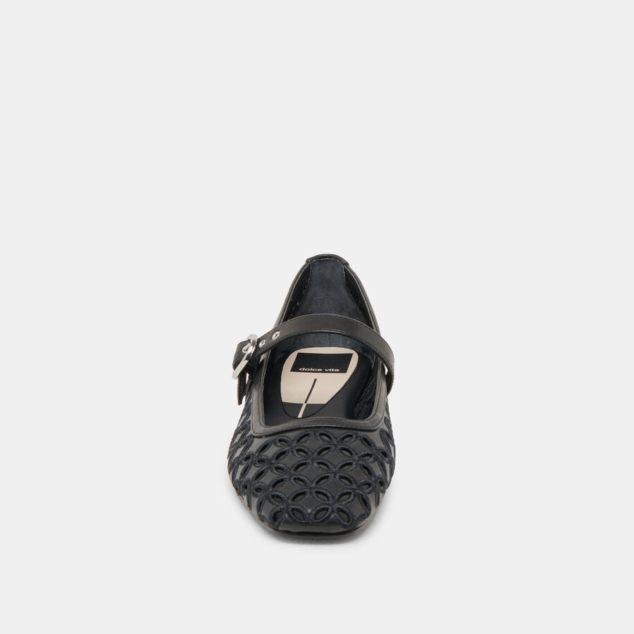 ballerine rodni eyelet perf in pelle nera