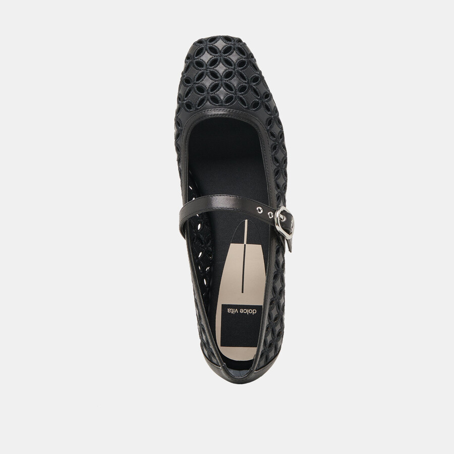 ballerine rodni eyelet perf in pelle nera
