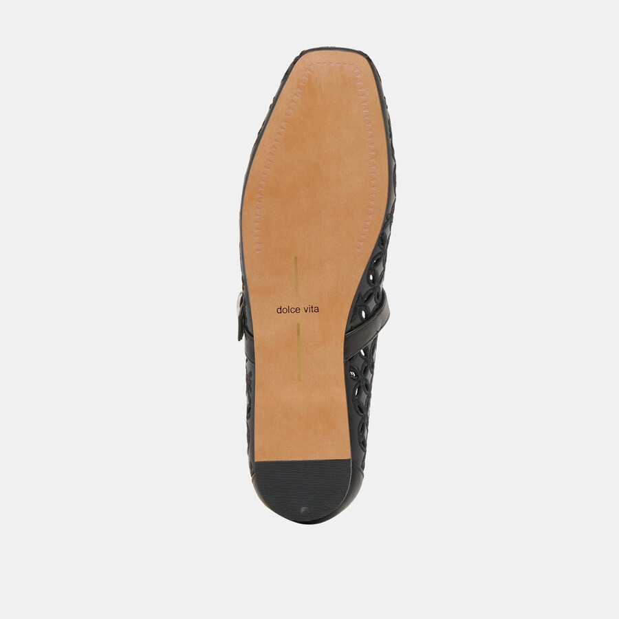 ballerine rodni eyelet perf in pelle nera