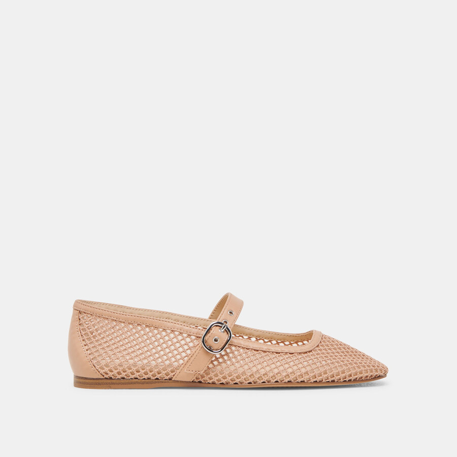 ballerine rodni mesh in maglia intrecciata color cuoio chiaro