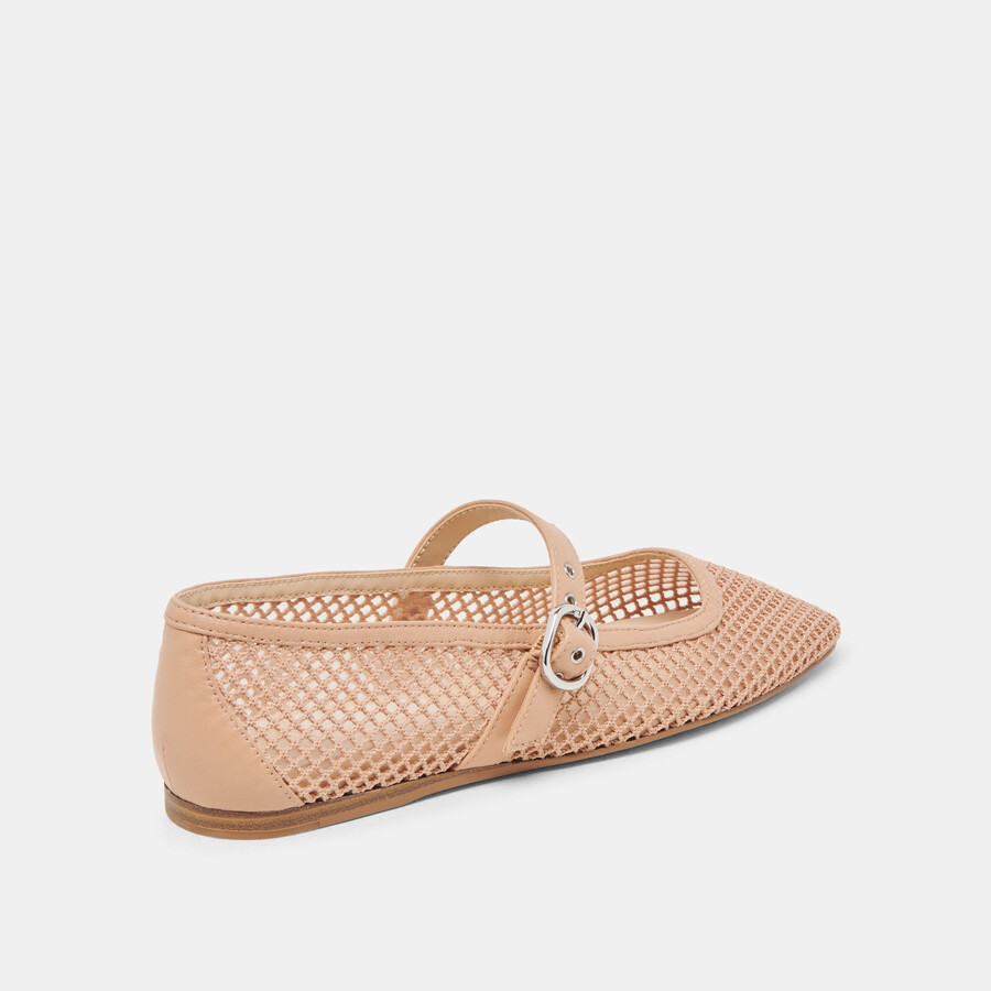 ballerine rodni mesh in maglia intrecciata color cuoio chiaro