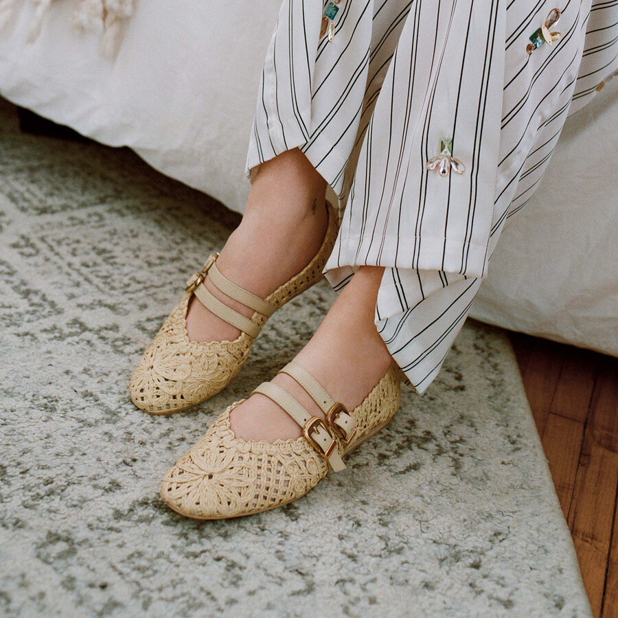 ballerine baylee sunflower lt natural macramè