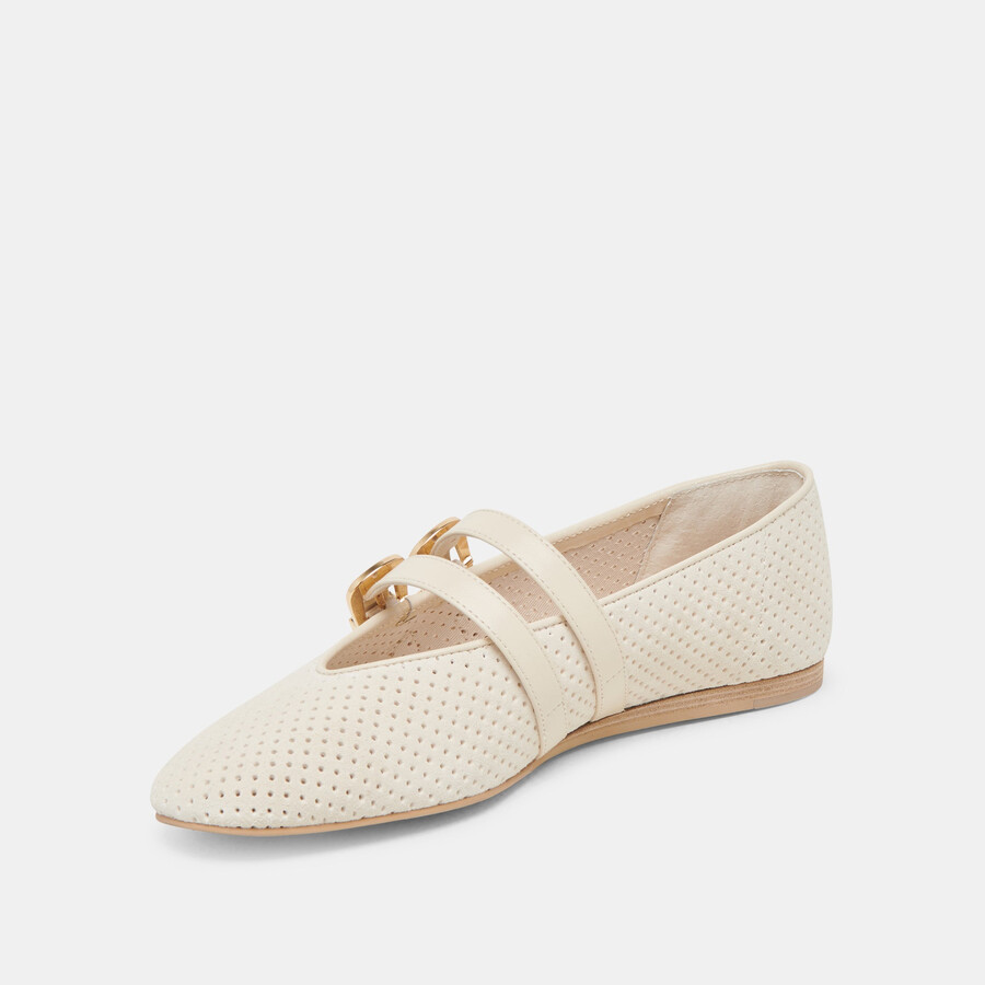 ballerine larghe baylee in pelle scamosciata perforata