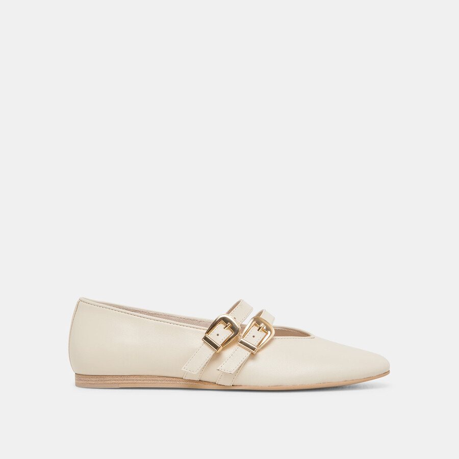 ballerine larghe baylee in pelle avorio
