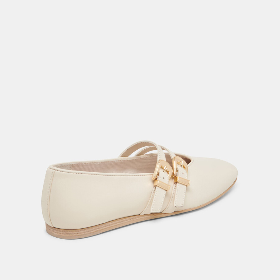 ballerine larghe baylee in pelle avorio