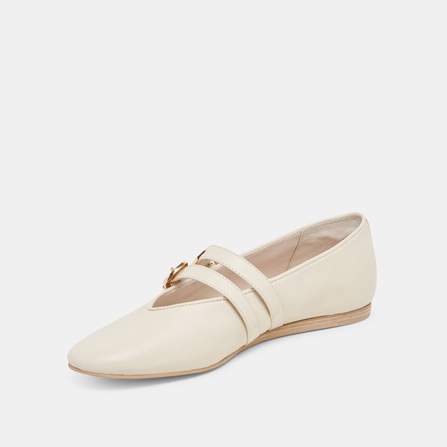 ballerine larghe baylee in pelle avorio