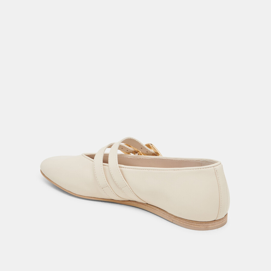 ballerine larghe baylee in pelle avorio
