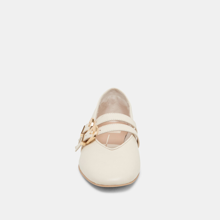 ballerine larghe baylee in pelle avorio