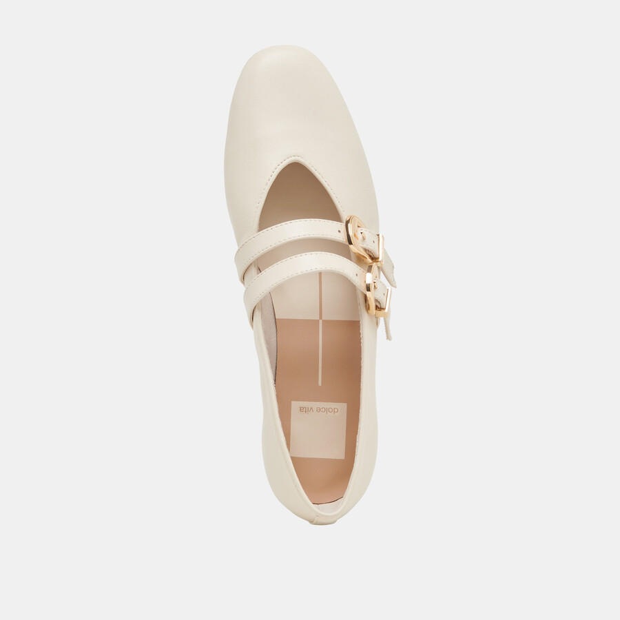 ballerine larghe baylee in pelle avorio