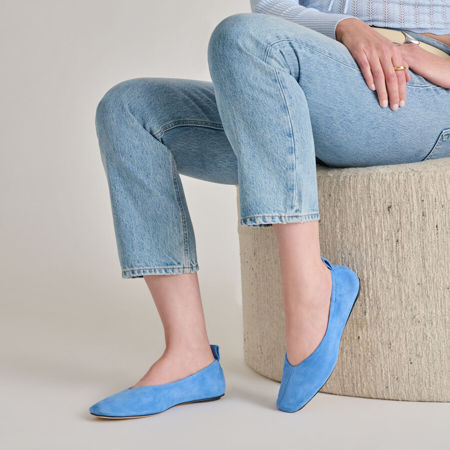 ballerine vinnie in pelle scamosciata blu polvere