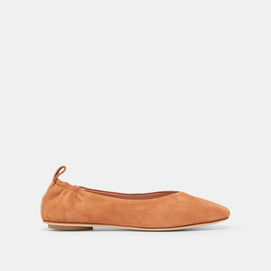 ballerine vinnie in pelle scamosciata ambrata