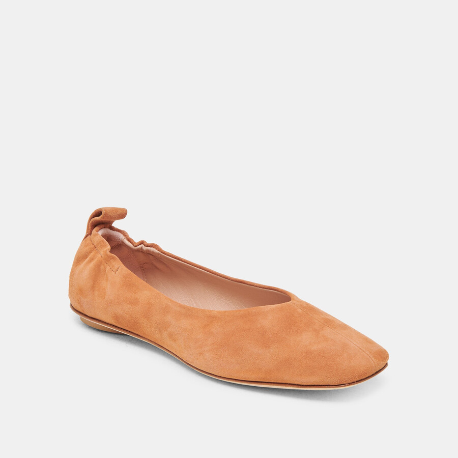 ballerine vinnie in pelle scamosciata ambrata