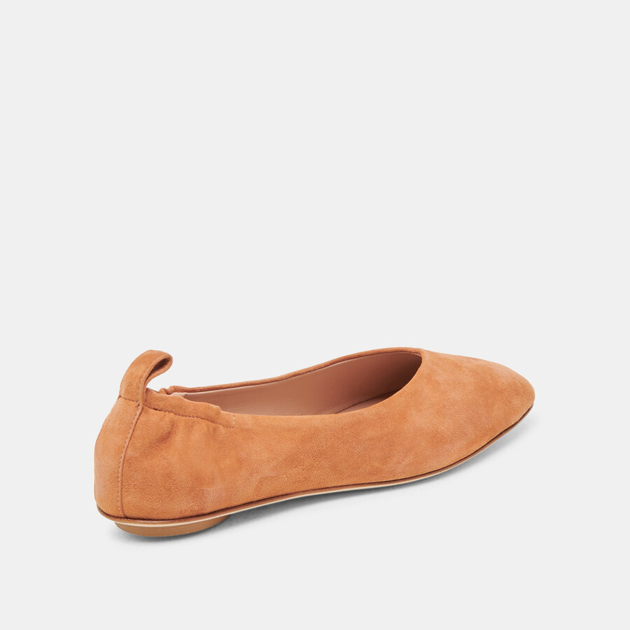 ballerine vinnie in pelle scamosciata ambrata