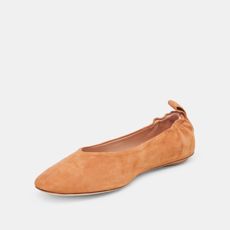 ballerine vinnie in pelle scamosciata ambrata