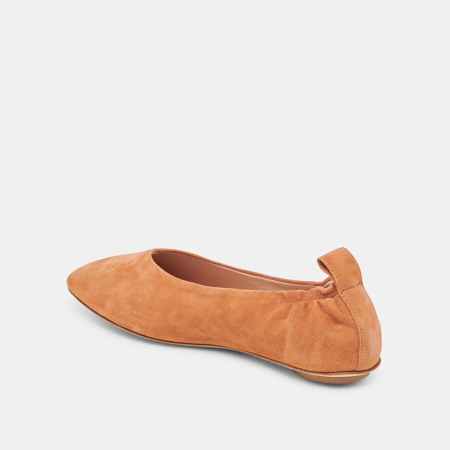 ballerine vinnie in pelle scamosciata ambrata