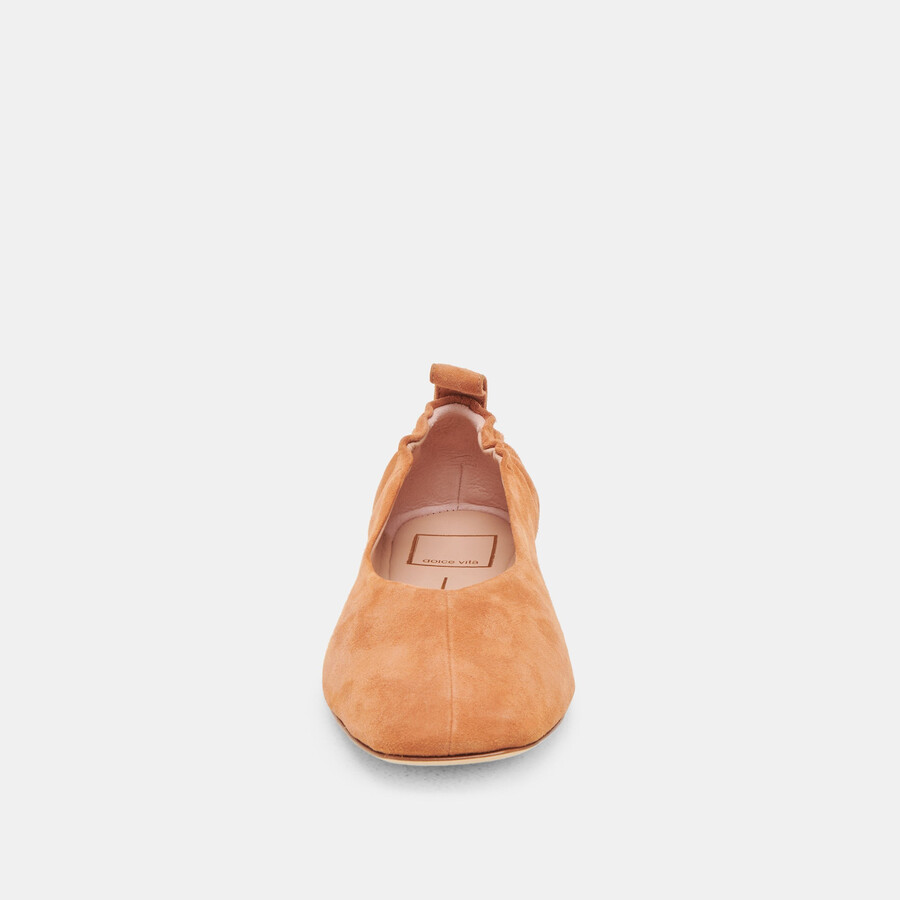 ballerine vinnie in pelle scamosciata ambrata
