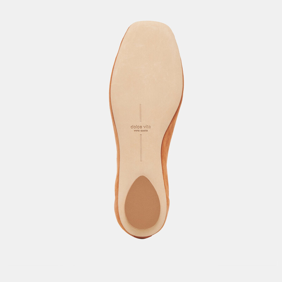 ballerine vinnie in pelle scamosciata ambrata