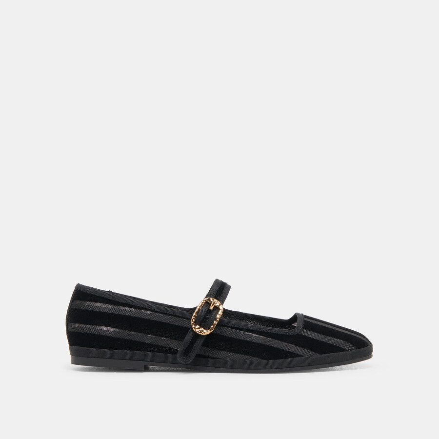 ballerine tameka in rete a righe nere