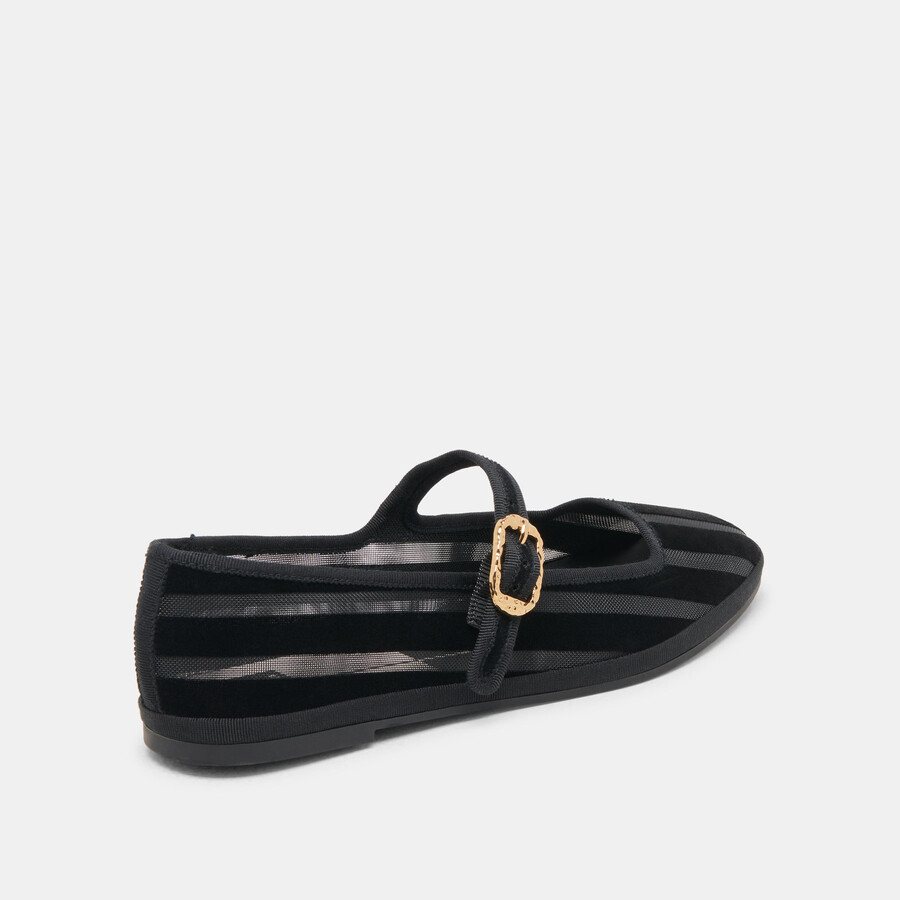 ballerine tameka in rete a righe nere
