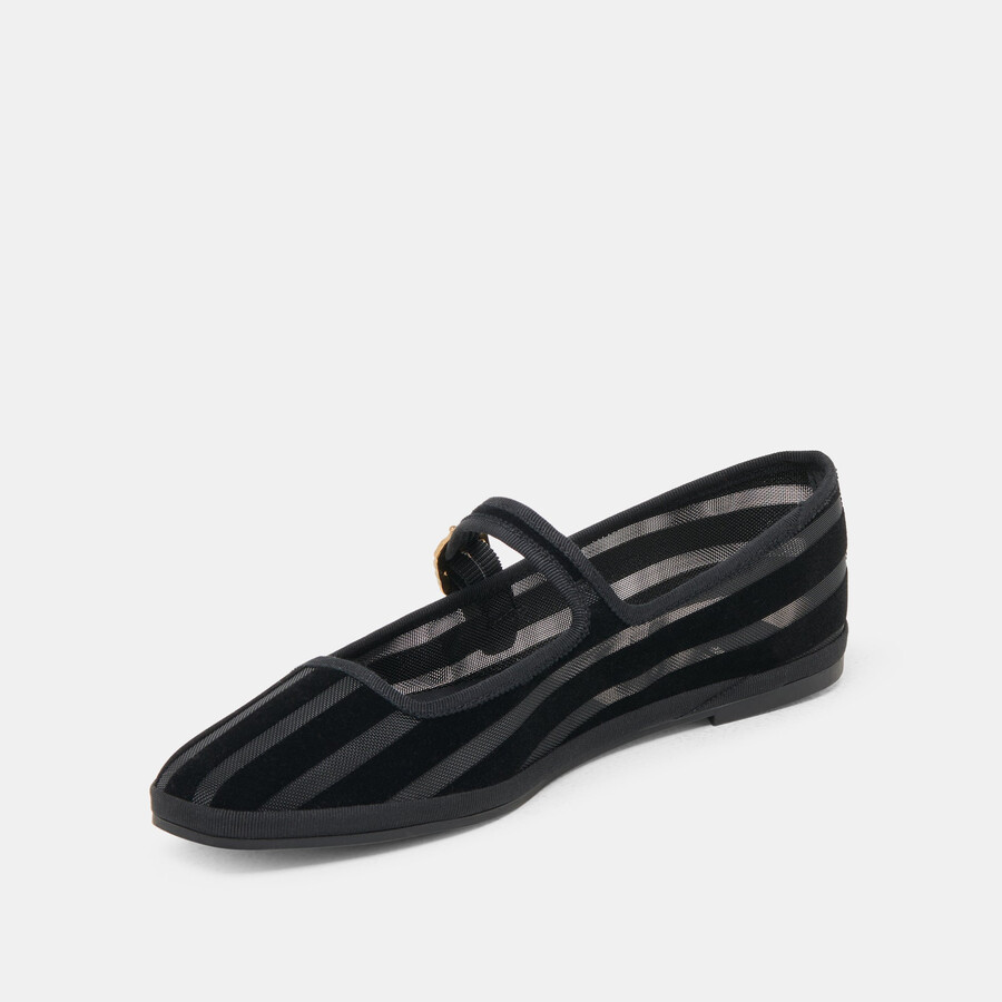 ballerine tameka in rete a righe nere